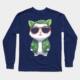 Kawaii Vegan Cat Long Sleeve T-Shirt